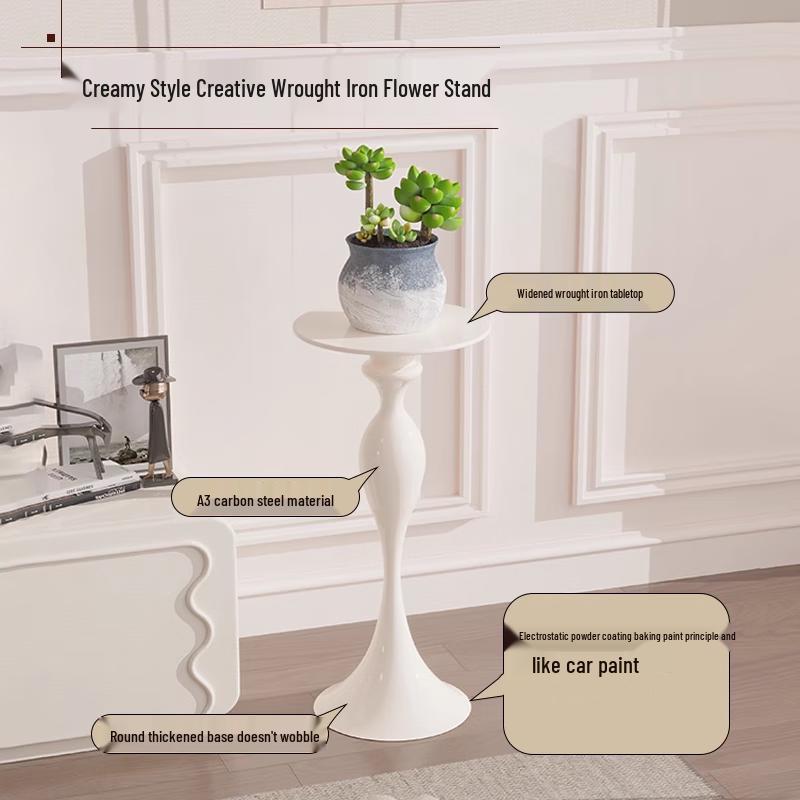 Light Luxury Cream Style Rock Slab Flower Stand