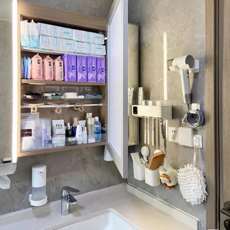 Wall-Mounted Bathroom Mirror Cabinet with Shelf for Cosmetics and Toiletries