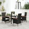 VidaXL Garden Chairs 4 Pcs with Cushions Woven Resin Black 319527