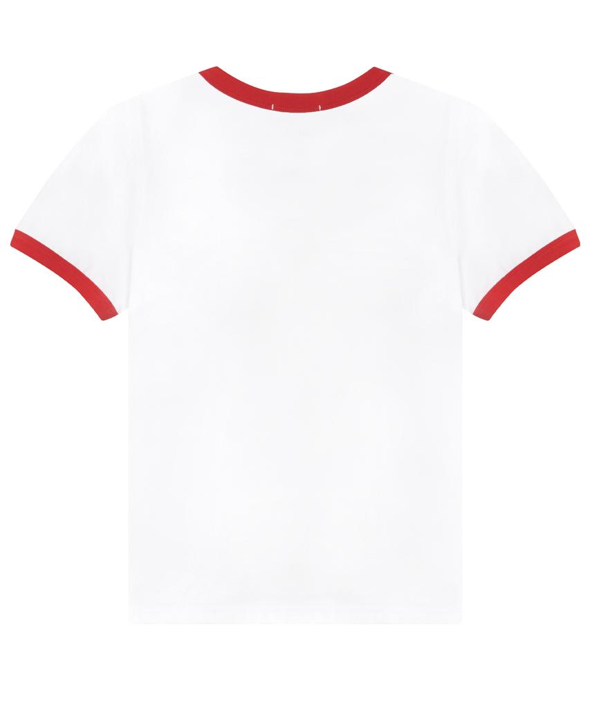 SHIRTMYLIPS Белая футболка с тремя полосками 'N' Roll Ringer