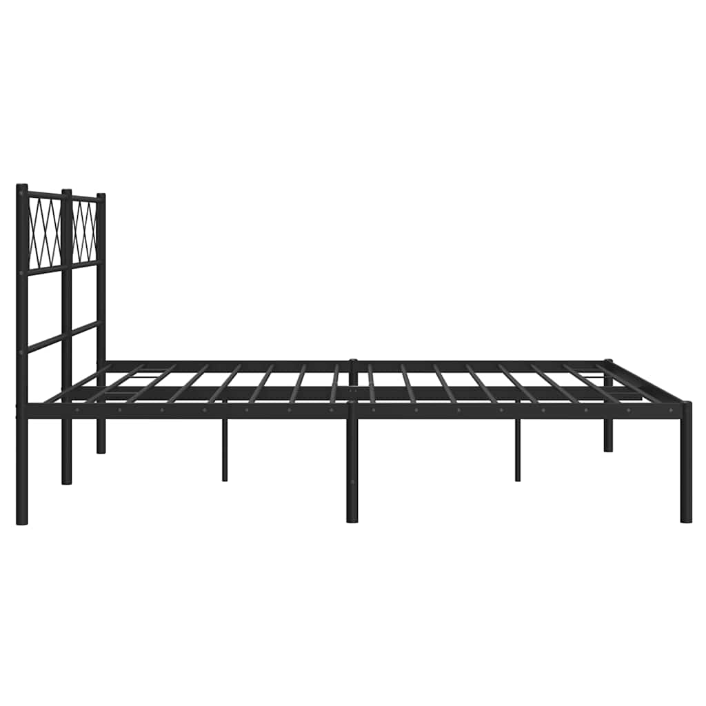 Металлический каркас кровати с изголовьем Черный 150 x 200 см