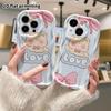 Phone Case: 2D flat design suitable for iPhone 18 17 16 15 14 13 Pro protective case, bowknot little bear, perfect Christmas and Halloween holiday gif