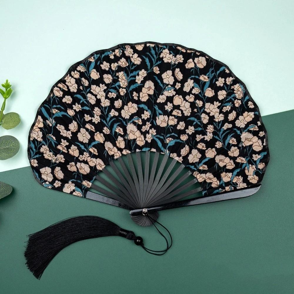 Retro Mini Shell Fan Portable Chinese Style Fan Decorative Folding Hand Fan Photo Prop