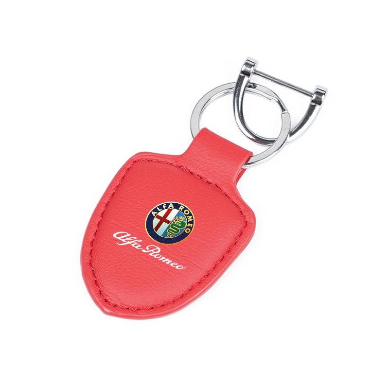 For Alfa Romeo 2026 Hot Sticker Leather Car Keychain Logo Styling Key Chain Rings Auto Accessorie For Alfa Romeo 4C 159 166 Spid