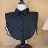 Yousheng Women Fake Collar Lapel Side Strap Single Breasted Solid Color Detachable Collar Casual Style False Collar Accessory