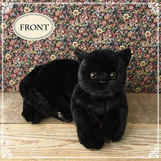 Кошка Нини и Кино Несобери, черная кошка, общая длина около 63 см, реалистичная мягкая игрушка, выглядит как настоящая (Взрослая кошка)