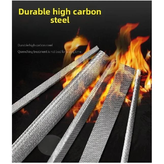 High Carbon Steel File Set, 5 Shapes, One-piece Forming & Quenching Process, for Fitter Grinding & Deburring
