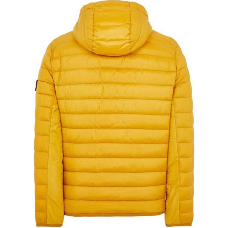 STONE ISLAND FW24 Нейлон Пух-TC Водонепроницаемая С капюшоном На молнии Длинный рукав Легкая Стеганая куртка Унисекс куртки Горчично-желтый 811540324-V0034