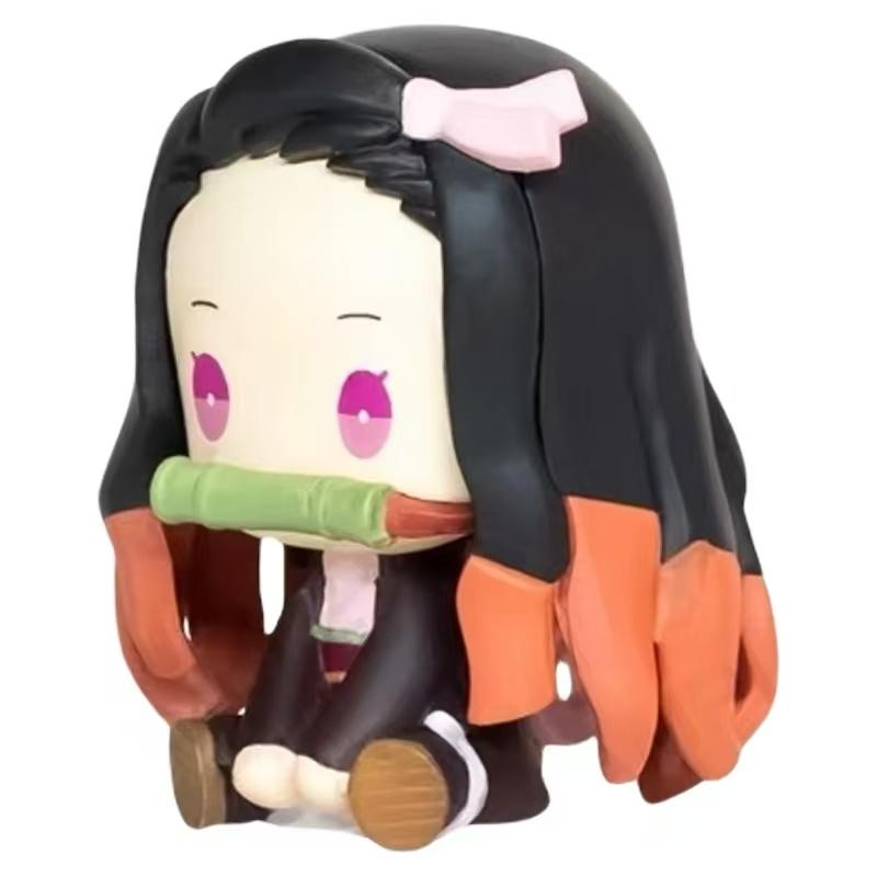 Genuine Action Figure Kimetsu No Yaiba Akaza Kochou Shinobu Genuine Action Figure Small Round Eyes Gacha Figure Model Toys