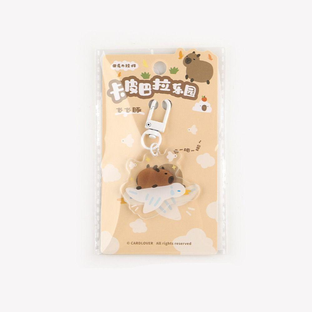 Capybara Capybara Keychain Acrylic Kapibara Pendant Cartoon Capibara Bag Hanging  Hanging Accessory