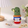 Funny Crochet Positive Energy Cactus Doll with Encouragement Card Handmade Wool Knitted Emotional Support Plant Ornament Gifts