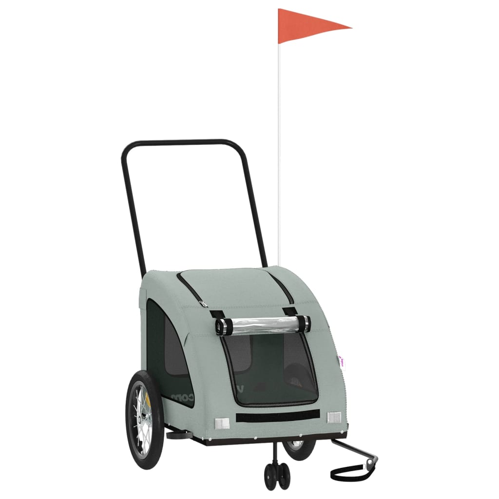 Bicycle Trailer for Dogs Gray Oxford Fabric and Iron