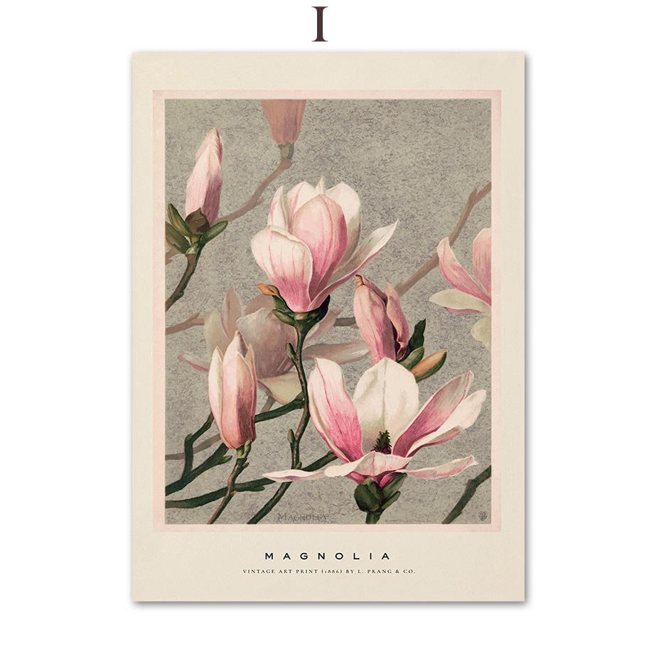 Бежевая абстрактная кривая линия магнолии, цветок, настенная живопись на холсте, постеры на скандинавскую тему и принты, настенные панно для декора гостиной