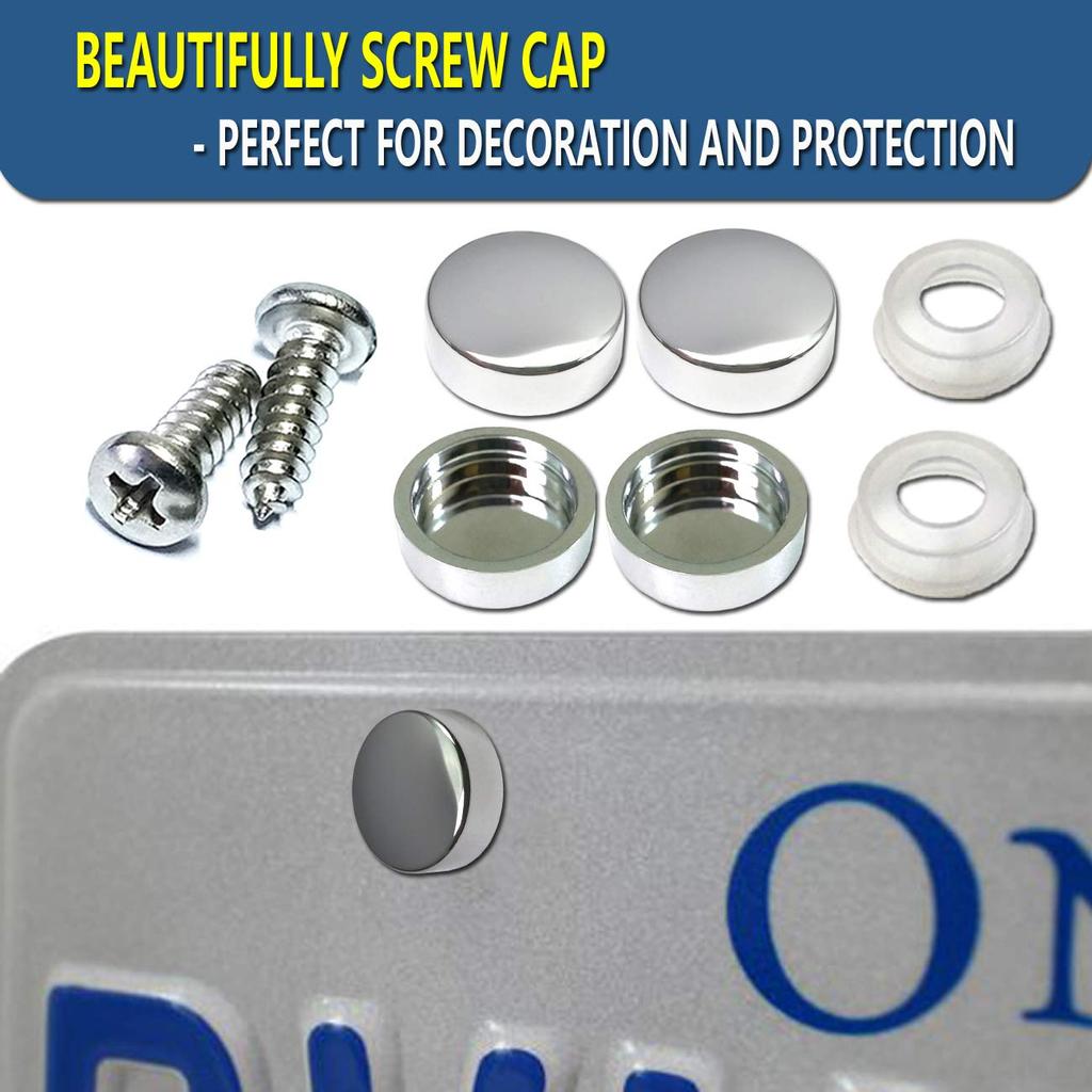 Винты для номерных знаков из нержавеющей стали - Антикоррозийные болты для автомобильных табличек для крепления рамок переднего или заднего номерного знака с черными колпачками (М6