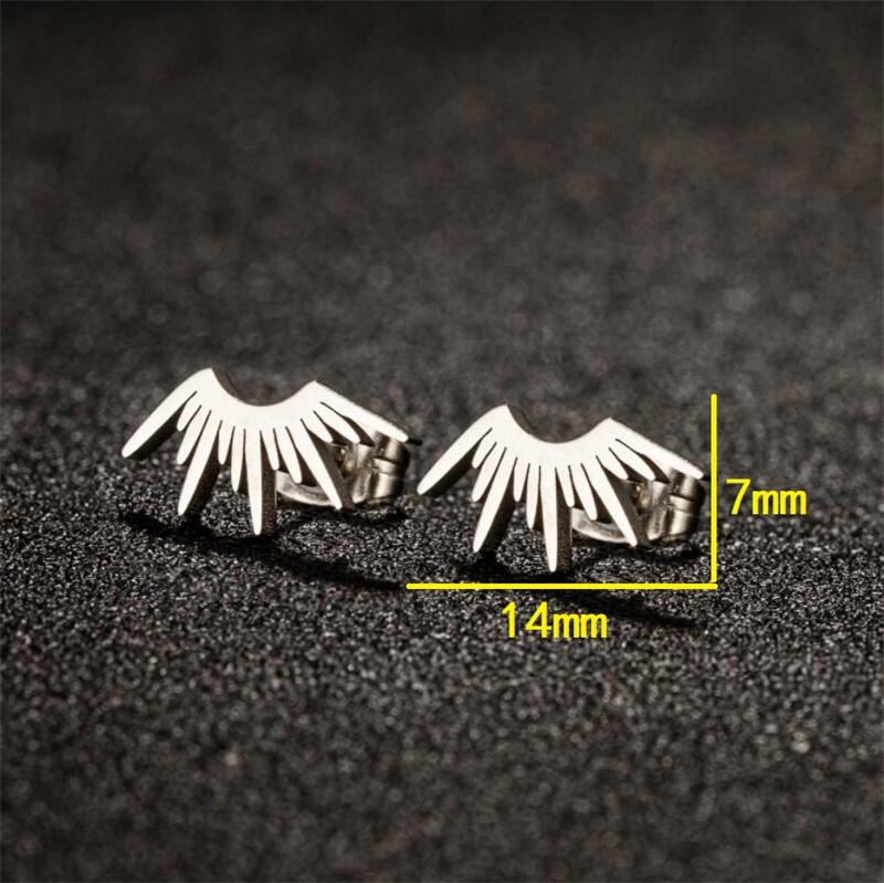 Simple Design Sun Totem Stud Earrings Women Irregular Fan Shaped Stainless Steel Thorn Earings Party Trendy Jewelry Best Gifts