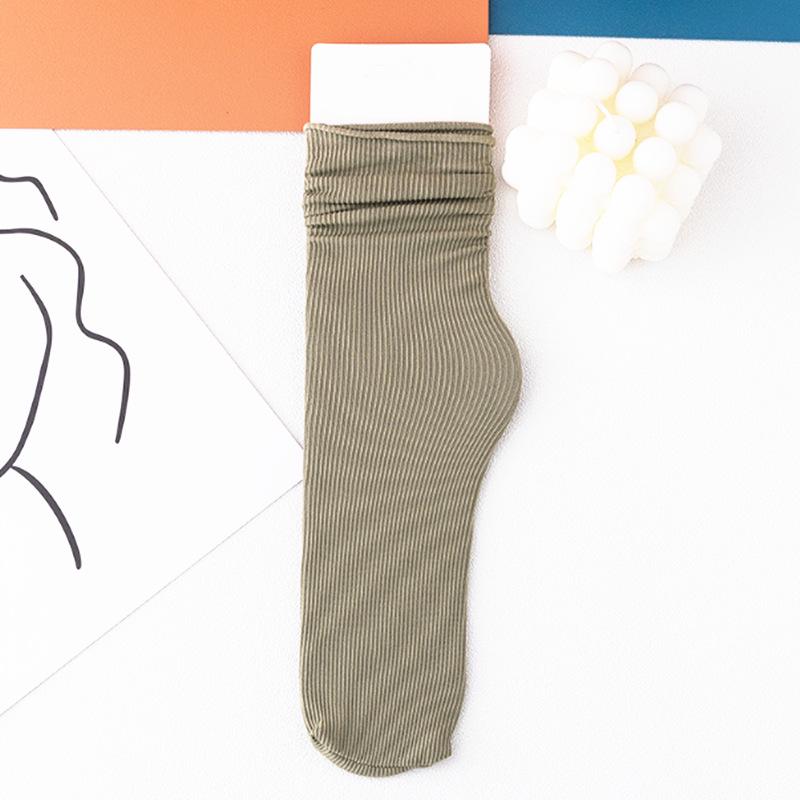 Женские тонкие носки в японском стиле с бархатным ворсом, весна-лето — модные однотонные, закручивающиеся носки средней длины для льда