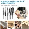 Деревообрабатывающие квадратные сверла, 6 шт. Сверло для квадратных отверстий Деревообрабатывающая кольцевая пила Долбежный стамесочный стальной набор сверл 1/4 дюйма, 5/16 дюйма, 3/8 дюйма,