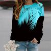 Fall Autumn Women'S Fashion O Neck Long Sleeve T-Shirt Loose Clothes Big Green Leaves Print T Shirt For Girls Street