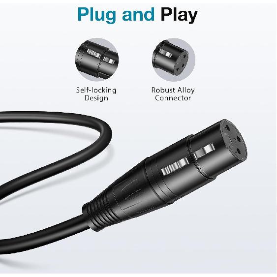1-10M XLR Кабели Папа-Мама 3-контактный Сбалансированный XLR Кабель Сценический Записывающий Студийный Аудио Интерфейс для Shure SM7B SC3 AM8 K688 МикрофонаХороший продукт