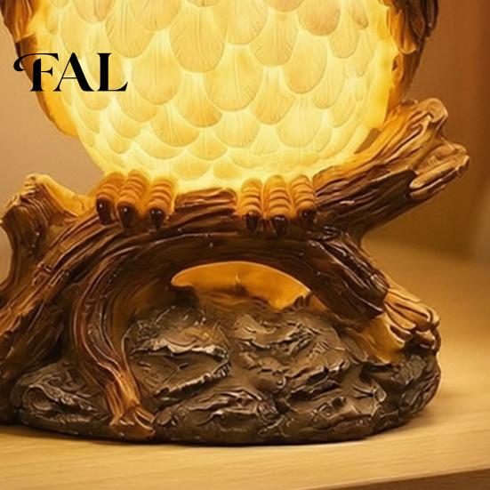 Warm Soft Light Nursery Lamp 3D Animal LED Night Light, Resin Dolphin Owl Lion Sculpture Table Decorative Desk Lamp, USB Decor for