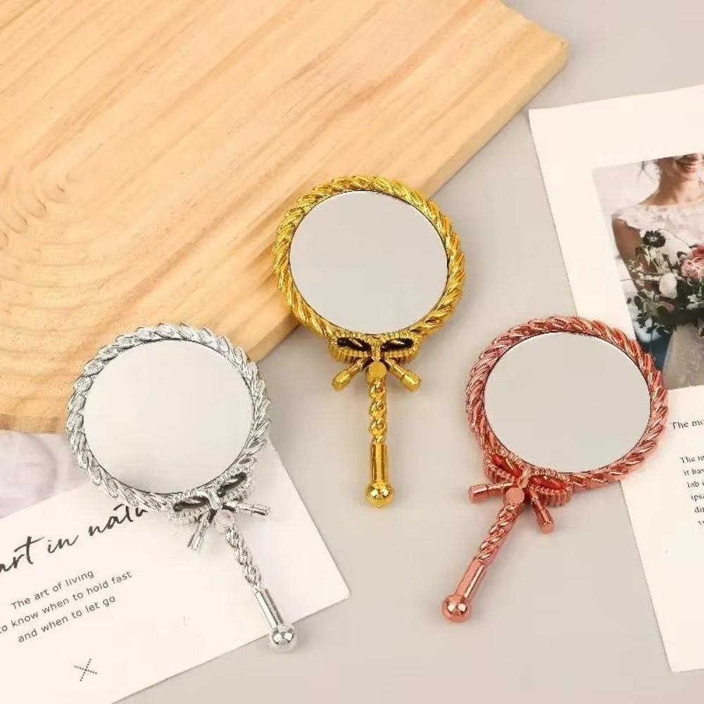 Noble Ancient Court Style Handheld Makeup Mirror Round Shape Round Cosmetic Mirror Cosmetic Use