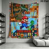 Hop Mario Brick Wall Hanging Printed Fabric Blanket Decorative Tapestries for Bedroom Living Room Home Decor