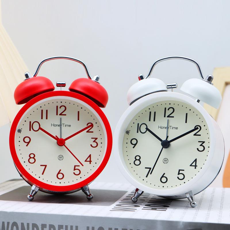Metal bell alarm clock Students use bedside lazy people to get up Magically powerful wake up men, women and children desktop hour clock