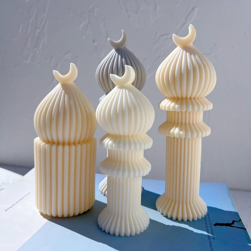 Силиконовая форма для свечи-столба на декор Рамадана, исламская, мусульманская, форма для свечи-столба, соевый воск, форма для украшения Ид Мубарак Рамадан