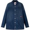 Tommy Hilfiger Американская рабочая одежда Вышитая Стеганый воротник Легкая Теплая Свободная Хлопковая куртка Унисекс Куртка Джинсово-синий DM0DM20433