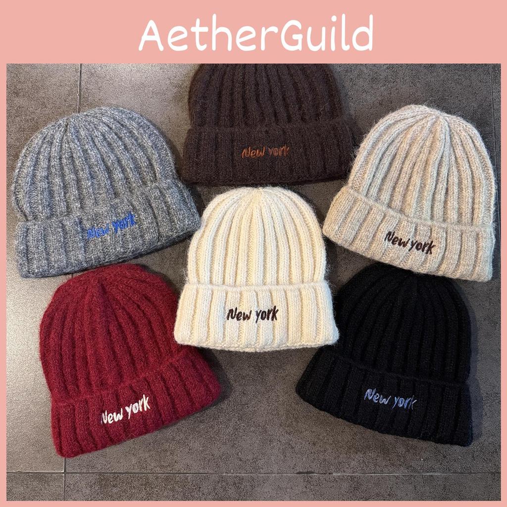 Lettering New York Knitted Hat With Windproof Warmth For Casual Fashion Gift