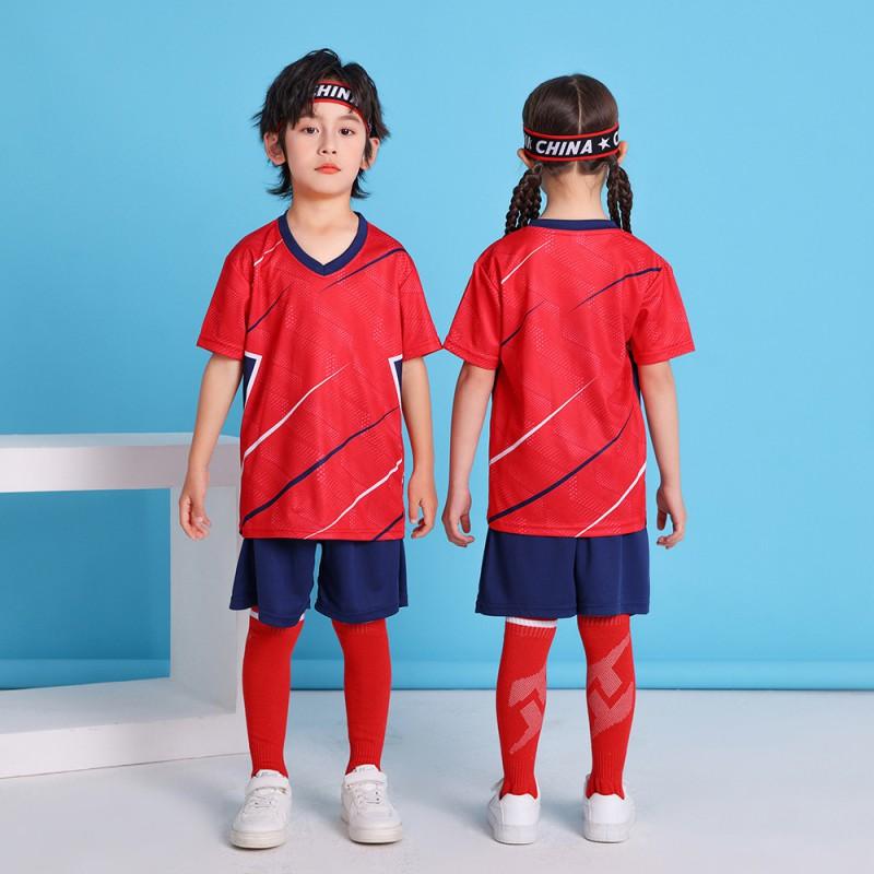 Kids Soccer Jersey Set Breathable Ice Silk Training Uniform Short Sleeve Sportswear Football Practice Match