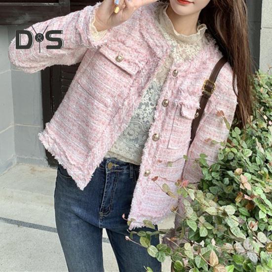 Женская куртка в стиле знаменитостей, короткая, с круглым вырезом, длинными рукавами, однобортный кардиган, рваное пальто, верхняя одежда осень-зима