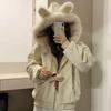 Womens Loose Thick Winter Hooded Cotton Parka With Faux Fur Collar Warm Casual Couple Coat