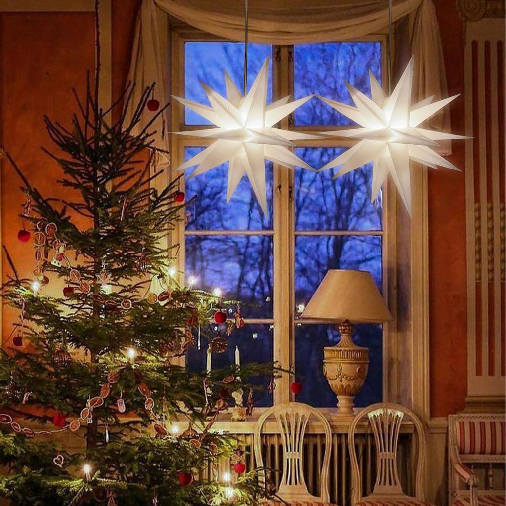 18" Moravian Star Christmas Lights Decorations, Hanging Christmas Decor