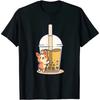 Milktea Corgi Lover Bubble Tea Bobas Kawaii Corgi T-Shirt Anime Clothes Shirts Cotton Daily Four Seasons Cute Animal