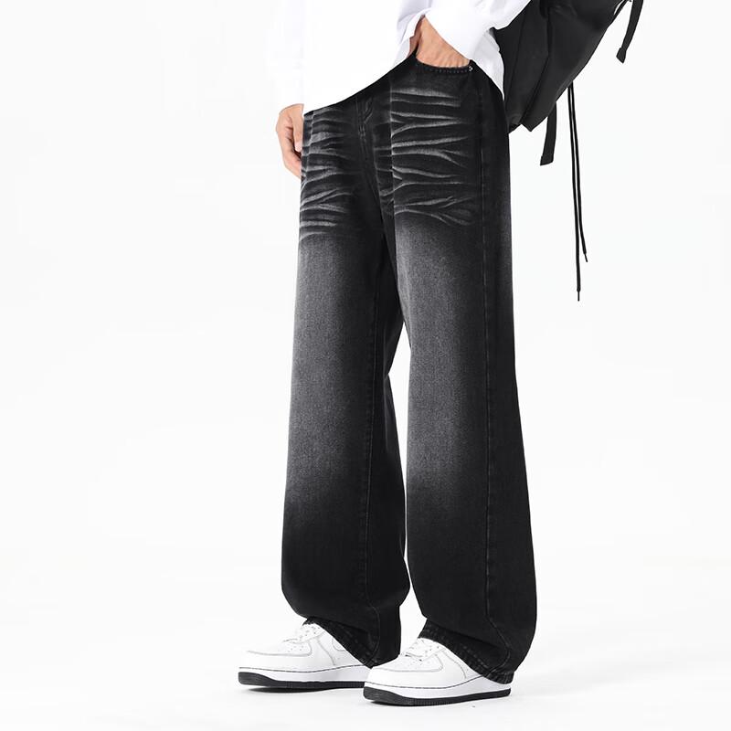 Мужские джинсы Mark Fairwhale 2025 Осень Свободный крой Потертости Прямой крой