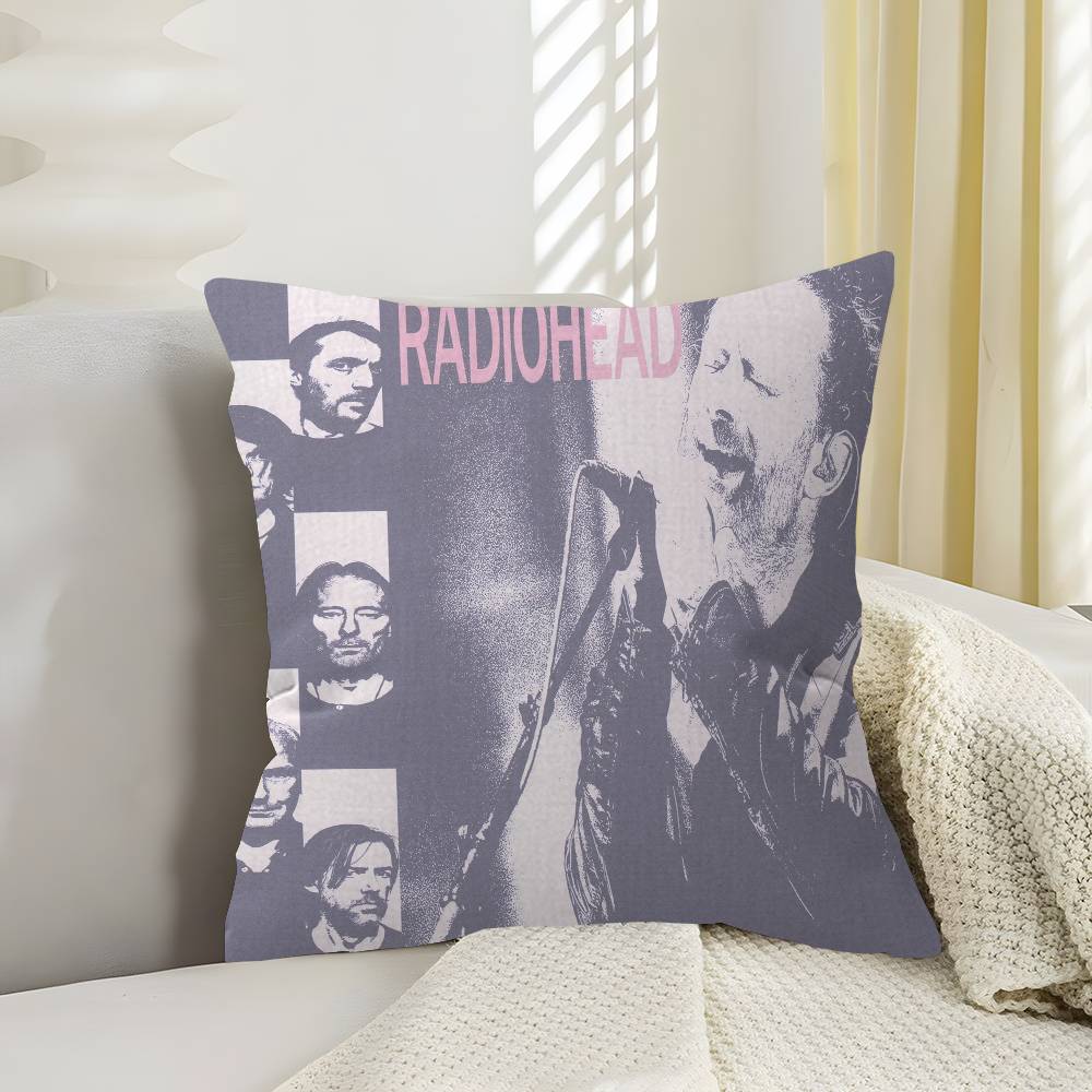 Винтажная Подушка с Логотипом Рок-Группы Radiohead Аниме Подушка Подушка для Изголовья Дивана-Кровати Чехол для Подушки 45x45 см Модная