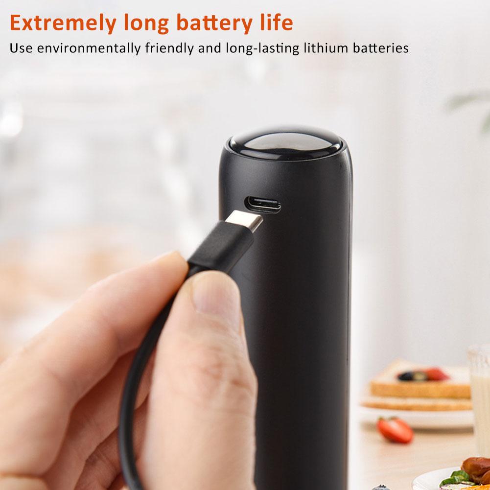 Electric Drink Mixer Rechargable Handheld Milk Frother Powerful Stirrer Egg Beater for Lattes Coffee Foam Maker
