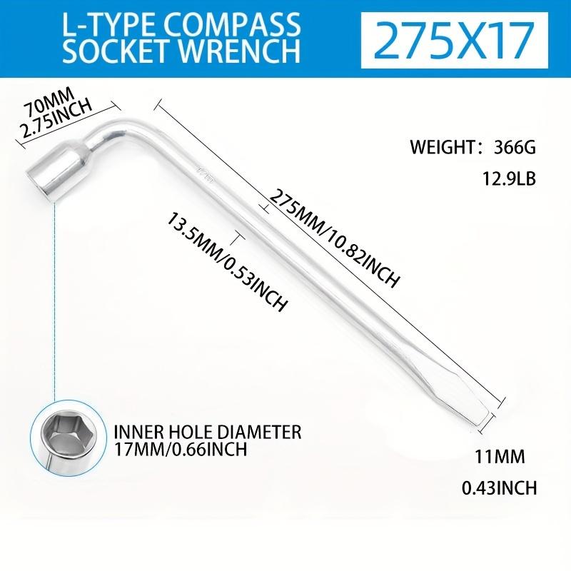 1 шт. автомобильный ключ для запасного колеса для домкрата - L-образный шестигранник 17/19/21 мм, инструмент для ремонта торцевых головок с прорезями