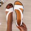 New Women's Casual Sandals Fashion Fish Mouth Open Toe Hollow Flats Slip-on Simple Solid Color Lightweight Beach Shoes Sandalias