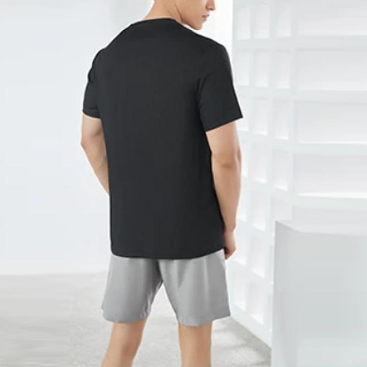 Футболка мужская с коротким рукавом и логотипом Li Ning Training Series, свободная, с круглым вырезом, с принтом букв, черная ATSR425-3