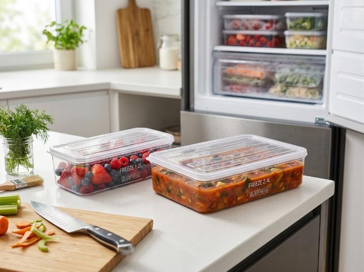 Pojemnik Do Mrożenia Plastikowy Prostokątny Freeze 2,4L
