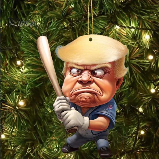 1/9 шт. Рождественский орнамент Трампа, акриловое украшение для рождественской елки, забавные аксессуары для автомобиля Трампа для сторонников Трампа, декор для офиса и дома