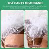 DOITOOL Decorative Hats for Women White Plume Veil Headpiece Mesh Bridal Hair Accessory Tea Party Wedding Special Occasion