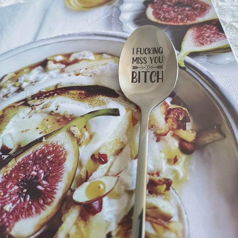 BFF Bestie Spoon Gifts for Women Girls I Fucking Miss You Bitch Spoons Gifts for Best Friend Long Distance Friendship Gifts for Women Friends Moving
