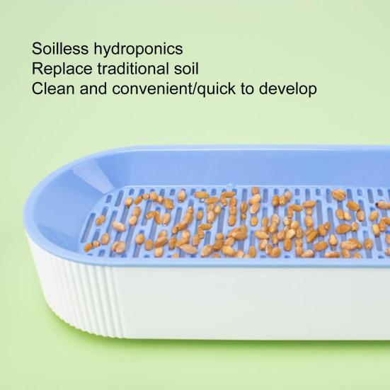 Cat Grass Planter Soilless Planting Visible Water Level Drain Grid U-hole Sturdy Sink Detachable Catnip Grow Box Pet Supply