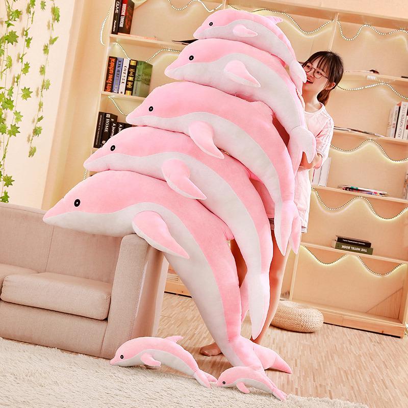 Плюшевая подушка-дельфин: Большая, Мягкая Игрушка-Обнимашка для Сна - Идеальный Подарок на День Рождения, Рождество, День Святого Валентина