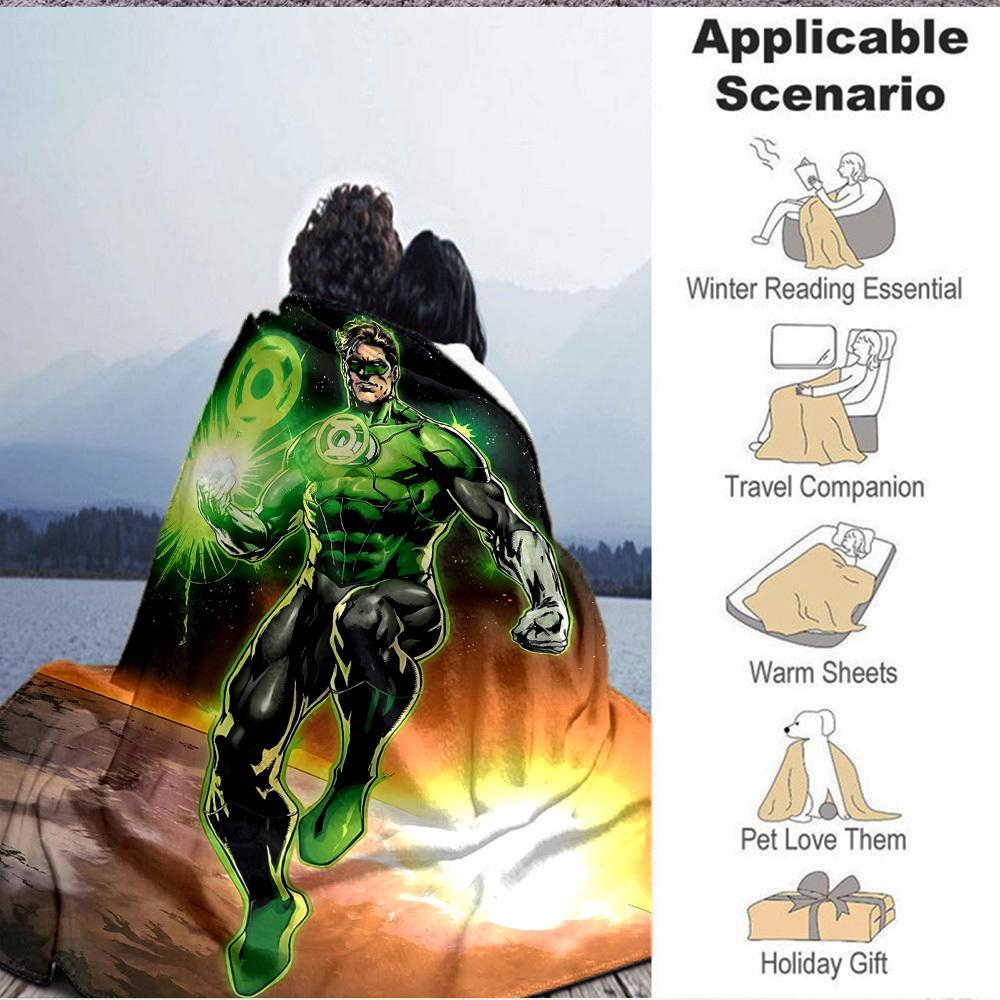 1 шт. Плед Зеленый Фонарь Легкий Фланелевый Плед Для Дивана, Кровати, Путешествий, Гостиной, Офиса, Дивана, Кресла И Кровати