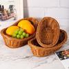 Imitate Rattan Kitchen Storage Basket Oval Organization Box Creative Bread Tray