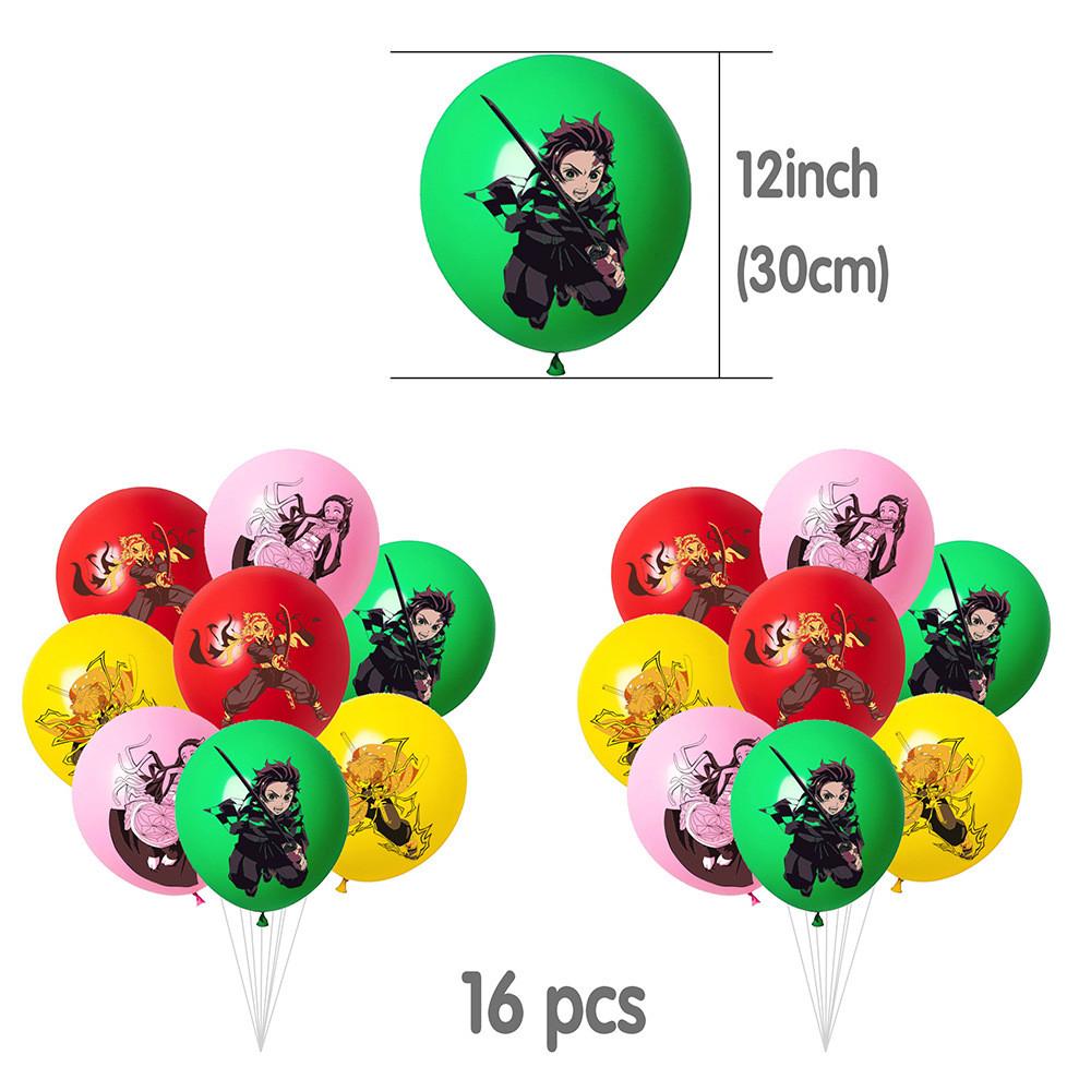Demon Slayer Party Banner Set With Balloons For Birthday Celebration